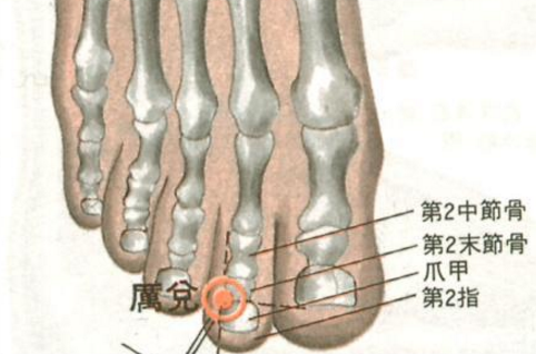 厉兑穴的取穴方法