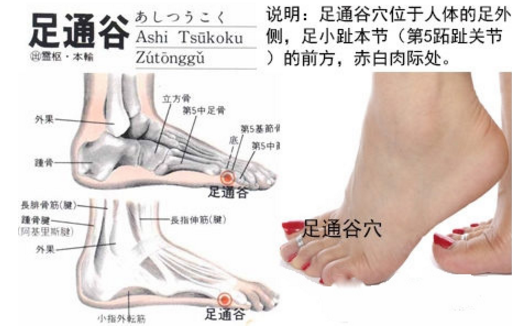 足通谷穴的标准定位