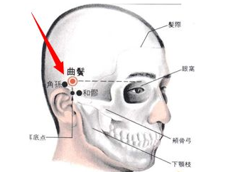 曲鬓穴的示意图